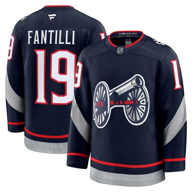 Mens Columbus Blue Jackets #19 Adam Fantilli Navy 2024-25 Alternate Stitched Hockey Jersey Dzhi